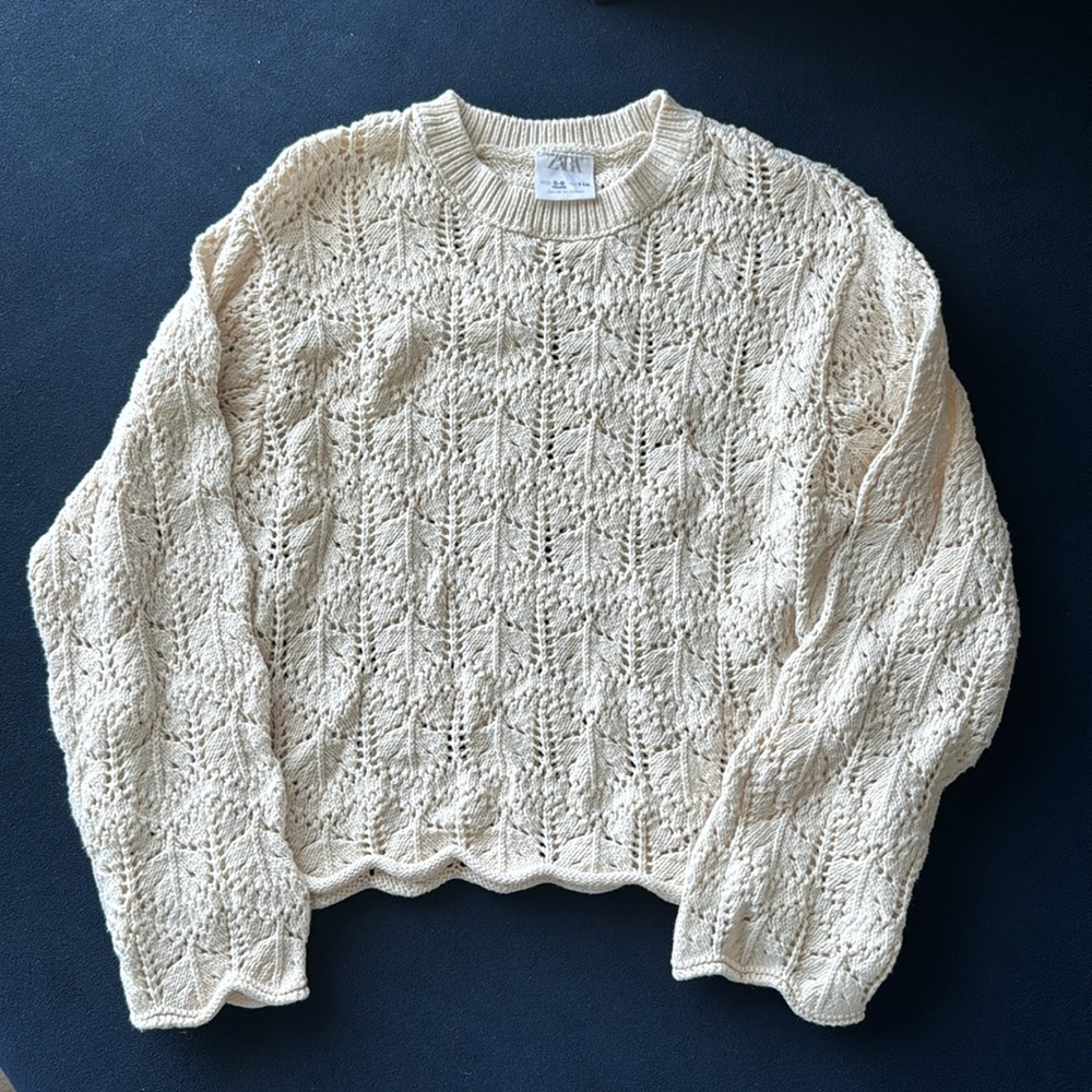 Zara open knit sweater for girls